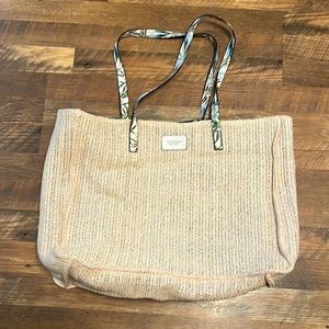 VS Cream Raffia Material on Outside/Tropical leaf print inside and straps